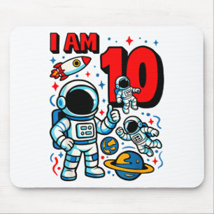 Astronaut I Am 10 Years Old Birthday Boy 10th Oute Mouse Pad