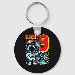 Astronaut I Am 9 Years Old Birthday Boy 10th Outer Key Ring