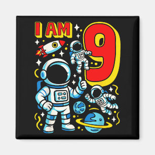 Astronaut I Am 9 Years Old Birthday Boy 10th Outer Magnet