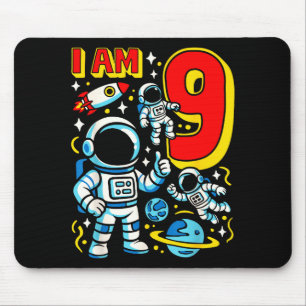 Astronaut I Am 9 Years Old Birthday Boy 10th Outer Mouse Pad