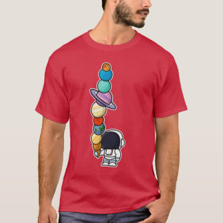 Astronaut Ice Cream Eating Planet family T-Shirt
