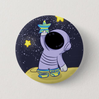 Astronaut in different socks button
