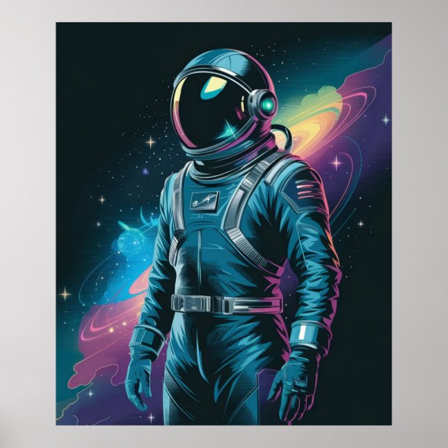 Astronaut in futuristic suit poster (Front)