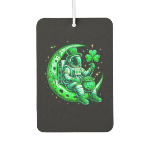 Astronaut in Moon Space Saint Patrick's Day Car Air Freshener