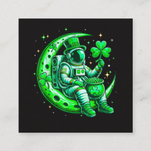 Astronaut in Moon Space Saint Patrick's Day Loyalty Card