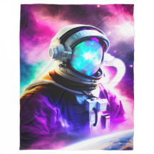 Astronaut In Outer Space Fleece Blanket 