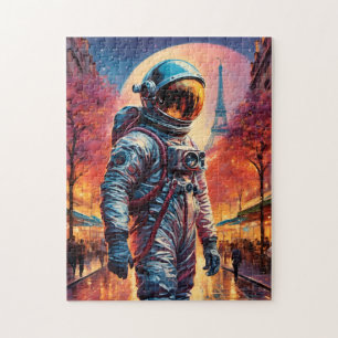 astronaut in Paris Jigsaw Puzzle