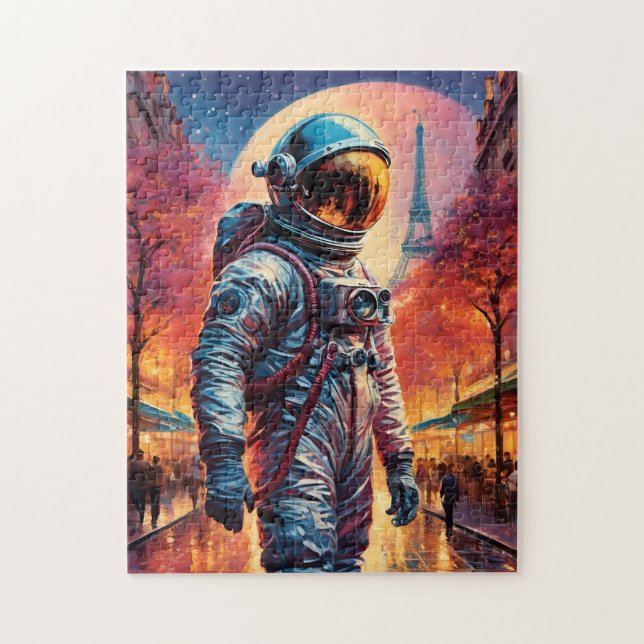 astronaut in Paris Jigsaw Puzzle (Vertical)