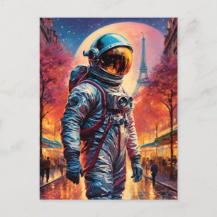 astronaut in Paris Postcard