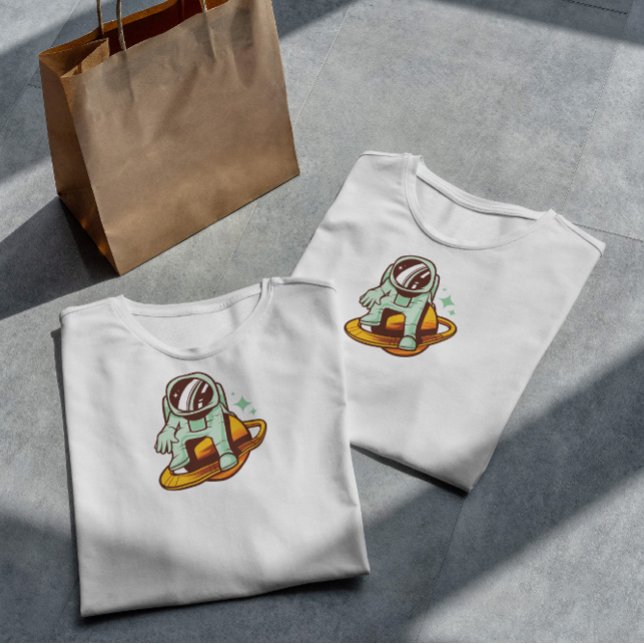 Astronaut In Saturn Space T-Shirt (Creator Uploaded)