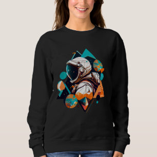 Astronaut in Space Aesthetic Wave Planet Eclipse   Sweatshirt