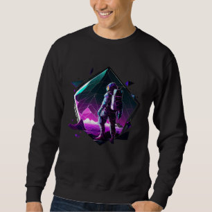Astronaut in Space Aesthetic Wave Planet Eclipse   Sweatshirt