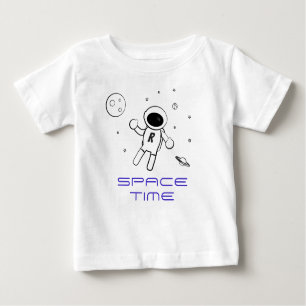 Astronaut In Space - Art in Black, White & Purple Baby T-Shirt