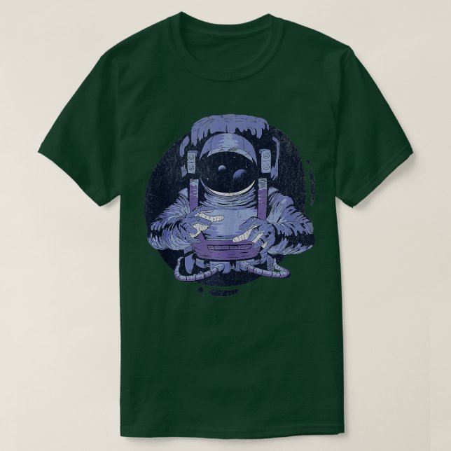 Astronaut In Space Cool Planets Outer Space Astron T-Shirt (Design Front)