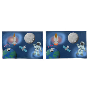 Astronaut in Space Galaxy Theme Pillowcase