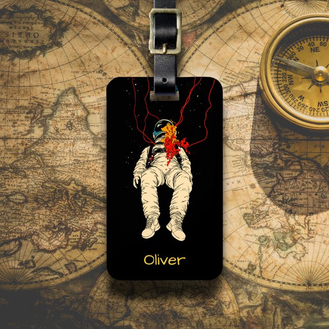 Astronaut in Space Luggage Tag (Creator Uploaded)