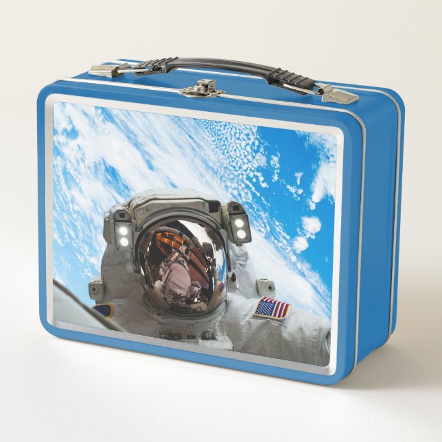 Astronaut in Space Metal Lunch Box (Front)