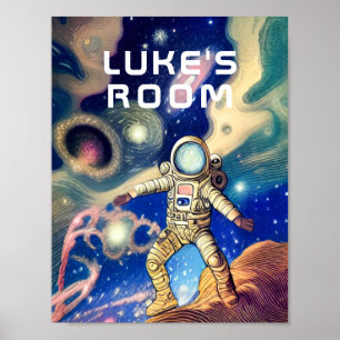 Astronaut In Space Personalised Poster