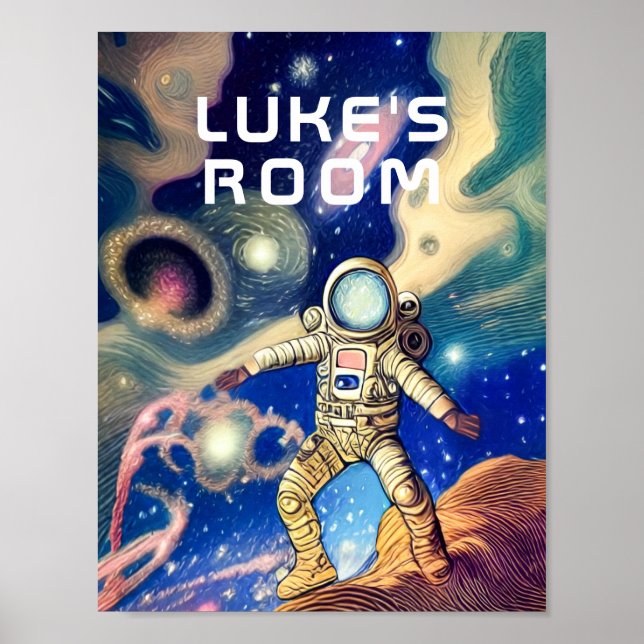 Astronaut In Space Personalised Poster (Front)