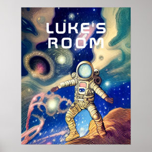 Astronaut In Space Personalised Poster