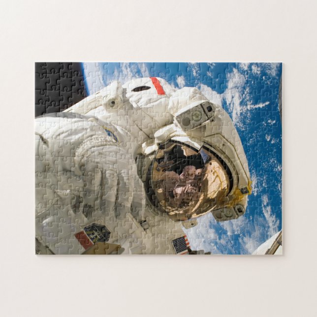 Astronaut in Space Repairing Space Station Photo Jigsaw Puzzle (Horizontal)