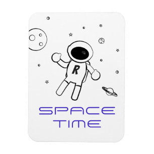 Astronaut In Space - Sketched Art in Black & White Magnet