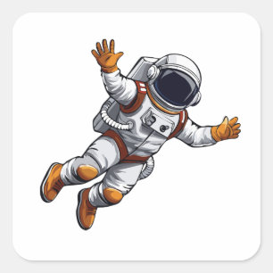 Astronaut in space square sticker