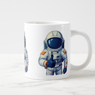 astronaut in space suit showing thumb up  large coffee mug