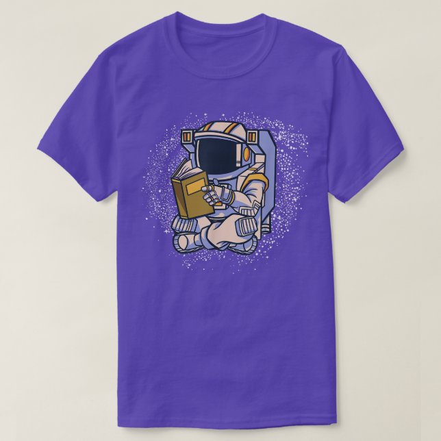 Astronaut in Space with a good Read stars and Plan T-Shirt (Design Front)