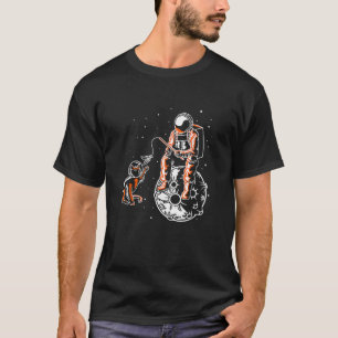 Astronaut In Space With Cat Funny Cat Lover T Shir T-Shirt