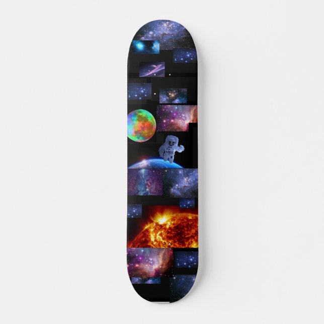Astronaut in stellar outer space. By Joe Moriarty Skateboard (Front)