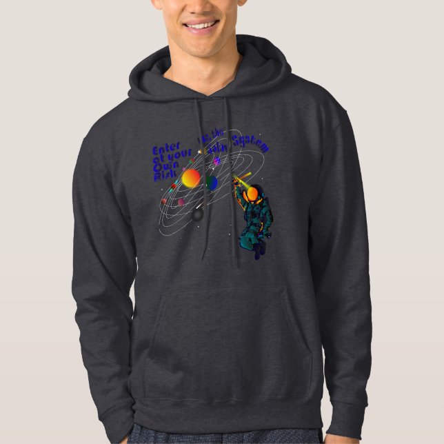 Astronaut in the Solar system planets Hoodie (Front)