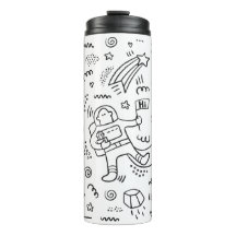 Astronaut in the space doodle