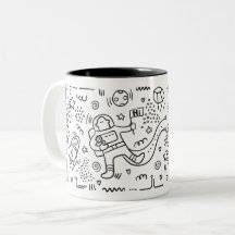 Astronaut in the space doodle
