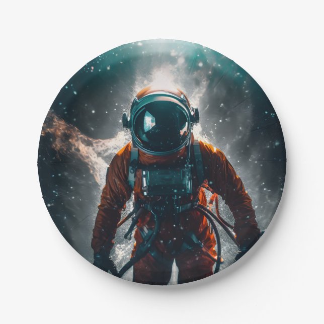 Astronaut in the space paper plate (Front)