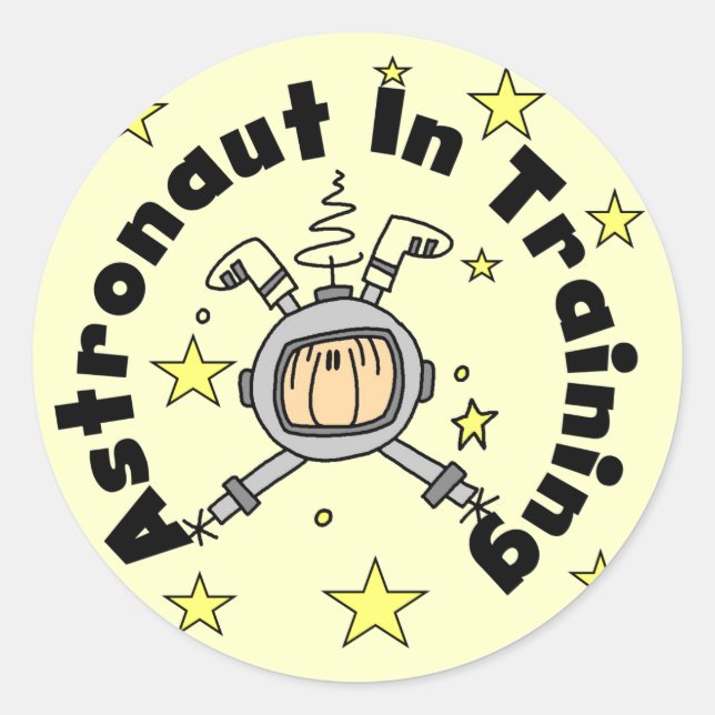 Astronaut in Training Tshirts and Gifts Classic Round Sticker (Front)