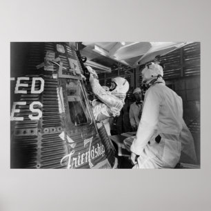Astronaut inserted into Friendship 7 Poster
