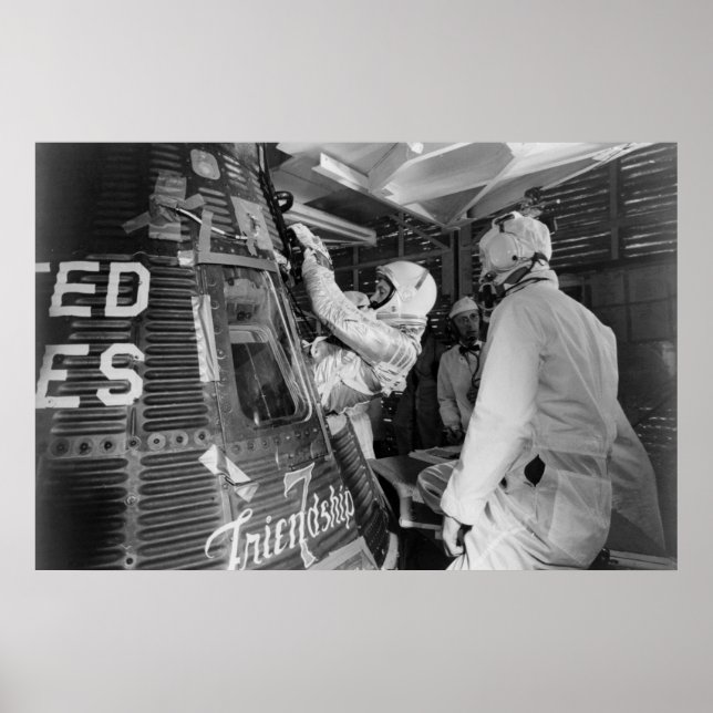 Astronaut inserted into Friendship 7 Poster (Front)