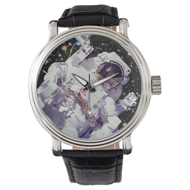 Astronaut Jetpack Spacewalk Earth Orbit Photo Watch (Front)