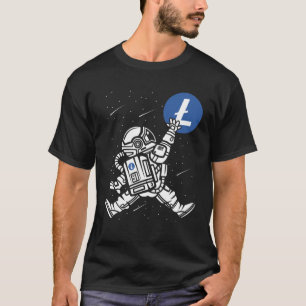 Astronaut Jump Litecoin LTC To The Moon Crypto Tok T-Shirt