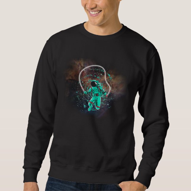Astronaut Jumping Rope in Outer Space by Nebula Sweatshirt (Front)