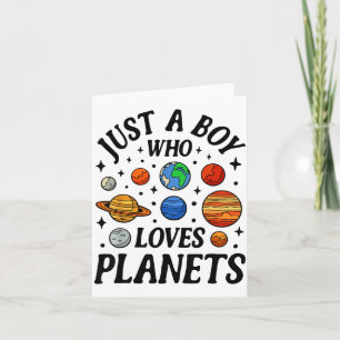 Astronaut Just A Boy Who Loves Planets Solar Syste Card