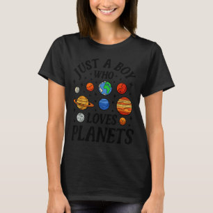 Astronaut Just A Boy Who Loves Planets Solar Syste T-Shirt