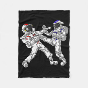 Astronaut Karate Muay Thai Martial Arts Kickboxing Fleece Blanket