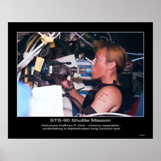 Astronaut Kathryn P. Hire on STS-90 Poster (Front)