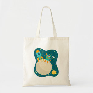 Astronaut kid birthday party tote bag