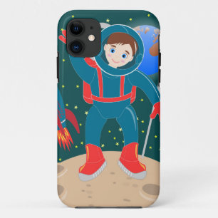 Astronaut kid on the moon birthday party iPhone 11 case