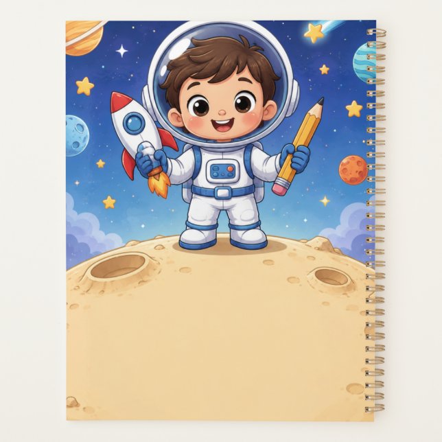 Astronaut Kid Ready to Explore School Noteboo Planner (Back)