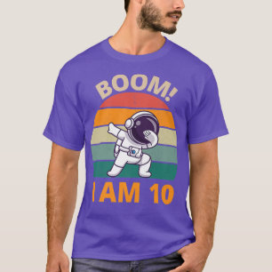 Astronaut Kids Dabbing Birthday 10 Years Old Birth T-Shirt