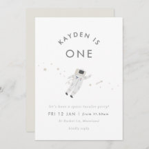 Astronaut Kids Space Birthday Party Invite